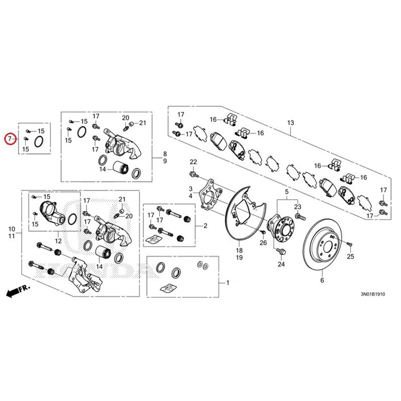 [NEW] JDM HONDA VEZEL e:HEV RV5 2021 Rear Brake (2WD) GENUINE OEM - Image 8