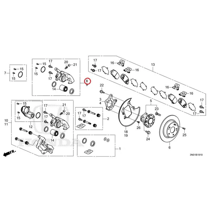 [NEW] JDM HONDA VEZEL e:HEV RV5 2021 Rear Brake (2WD) GENUINE OEM - Image 9