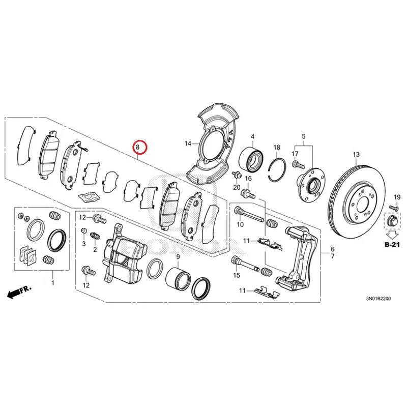 [NEW] JDM HONDA VEZEL e:HEV RV5 2021 Front Brake GENUINE OEM - Image 10