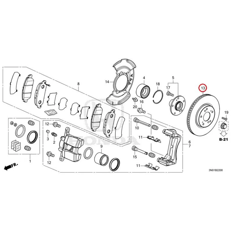 [NEW] JDM HONDA VEZEL e:HEV RV5 2021 Front Brake GENUINE OEM - Image 15