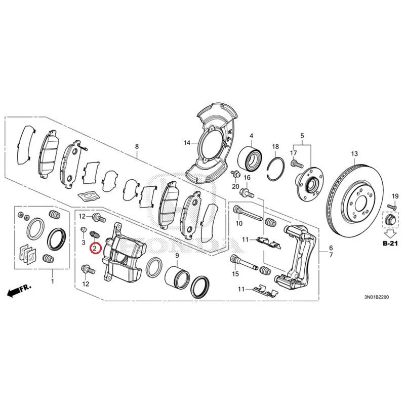 [NEW] JDM HONDA VEZEL e:HEV RV5 2021 Front Brake GENUINE OEM - Image 3