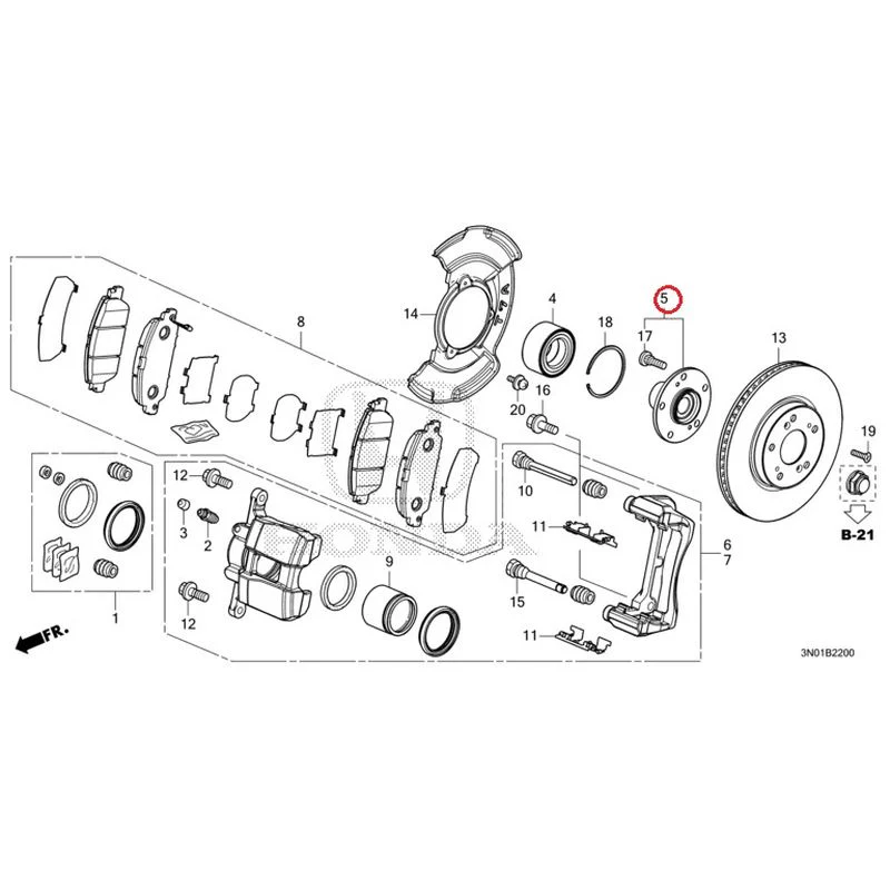 [NEW] JDM HONDA VEZEL e:HEV RV5 2021 Front Brake GENUINE OEM - Image 6