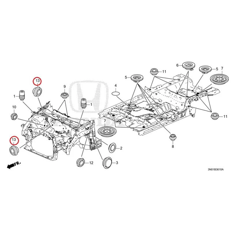[NEW] JDM HONDA VEZEL e:HEV RV5 2021 Grommets (Front) GENUINE OEM - Image 13