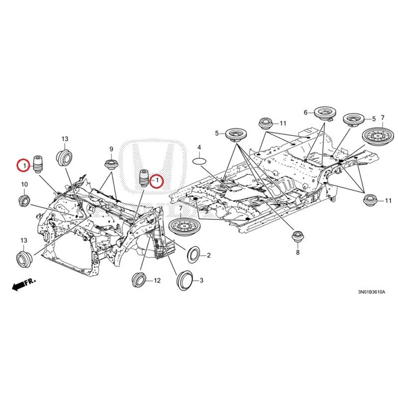 [NEW] JDM HONDA VEZEL e:HEV RV5 2021 Grommets (Front) GENUINE OEM - Image 2