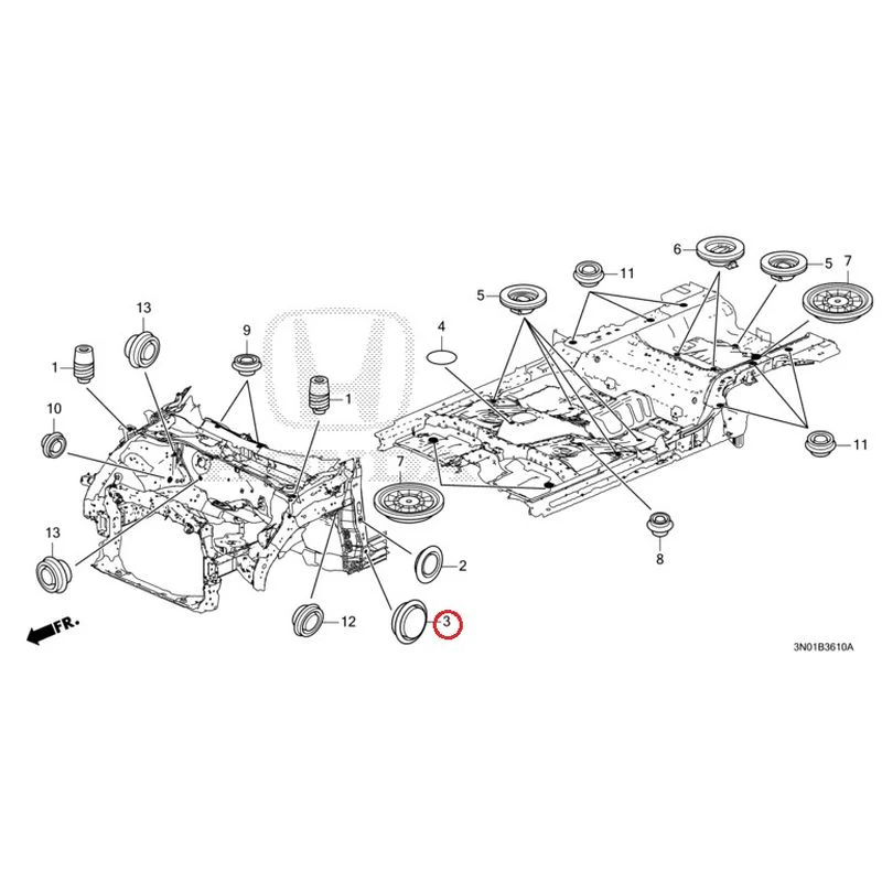 [NEW] JDM HONDA VEZEL e:HEV RV5 2021 Grommets (Front) GENUINE OEM - Image 4
