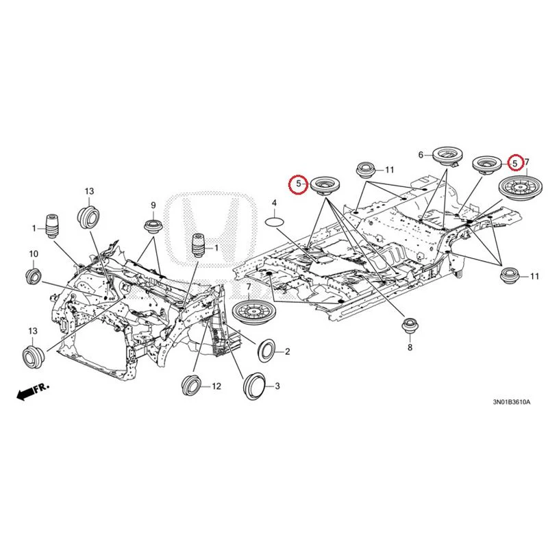 [NEW] JDM HONDA VEZEL e:HEV RV5 2021 Grommets (Front) GENUINE OEM - Image 6
