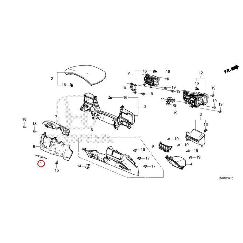 [NEW] JDM HONDA VEZEL e:HEV RV5 2021 Instrument panel garnish (driver side) GENUINE OEM - Image 2