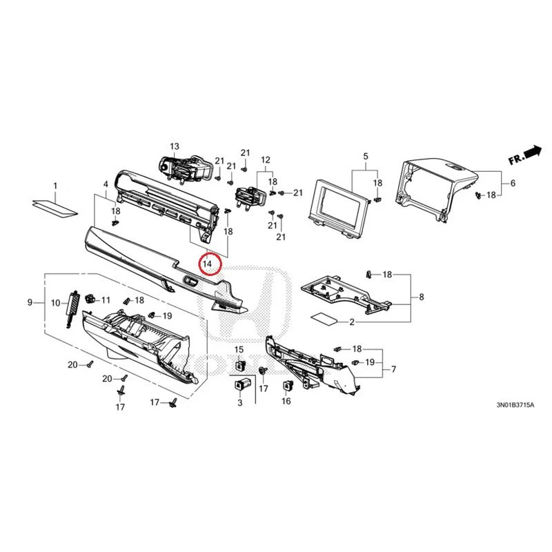 [NEW] JDM HONDA VEZEL e:HEV RV5 2021 Instrument panel garnish (passenger side) GENUINE OEM - Image 12