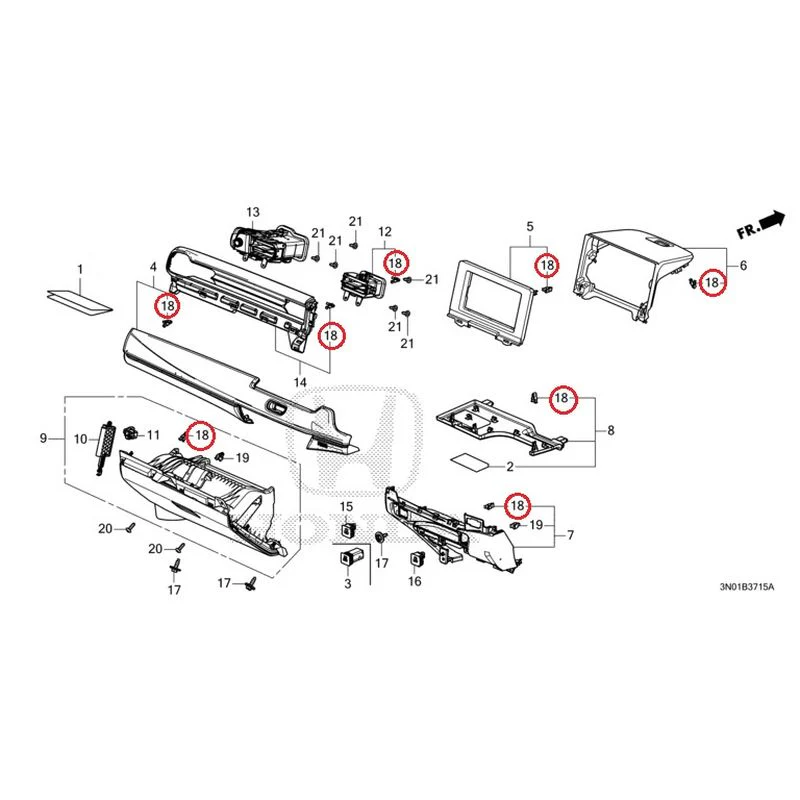 [NEW] JDM HONDA VEZEL e:HEV RV5 2021 Instrument panel garnish (passenger side) GENUINE OEM - Image 16