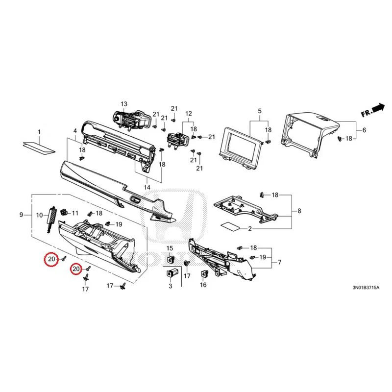 [NEW] JDM HONDA VEZEL e:HEV RV5 2021 Instrument panel garnish (passenger side) GENUINE OEM - Image 18
