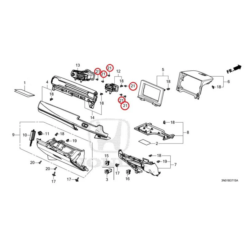 [NEW] JDM HONDA VEZEL e:HEV RV5 2021 Instrument panel garnish (passenger side) GENUINE OEM - Image 19