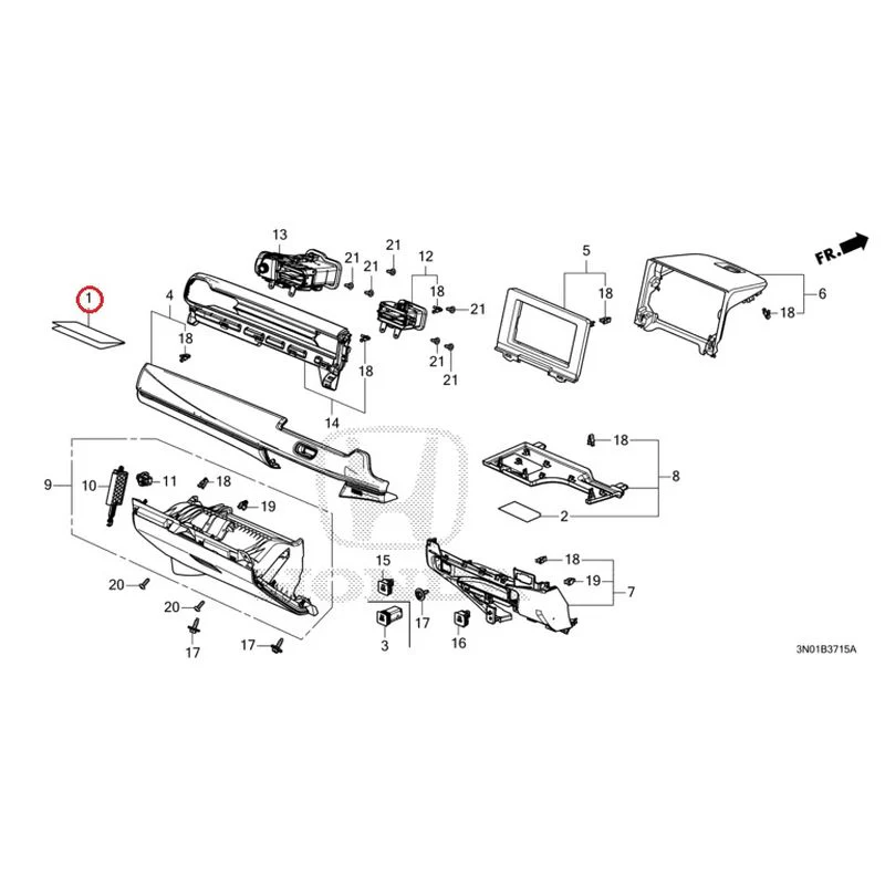 [NEW] JDM HONDA VEZEL e:HEV RV5 2021 Instrument panel garnish (passenger side) GENUINE OEM - Image 2