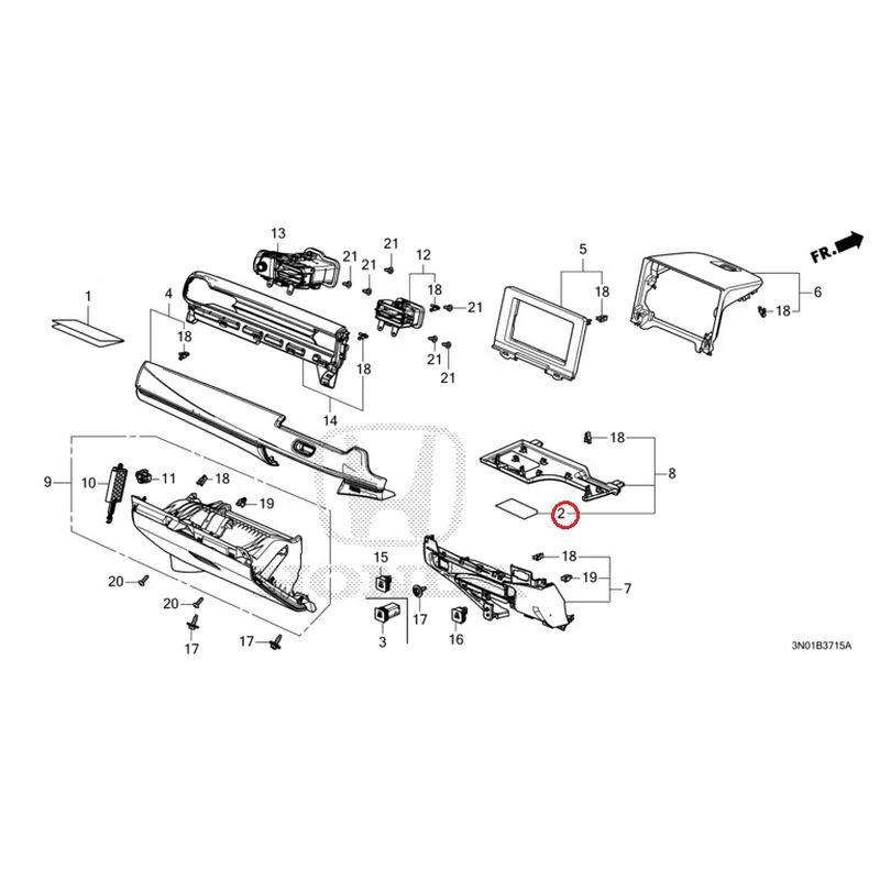 [NEW] JDM HONDA VEZEL e:HEV RV5 2021 Instrument panel garnish (passenger side) GENUINE OEM - Image 3