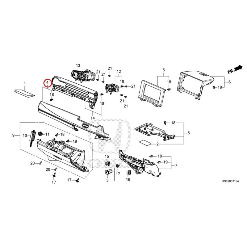 [NEW] JDM HONDA VEZEL e:HEV RV5 2021 Instrument panel garnish (passenger side) GENUINE OEM - Image 4