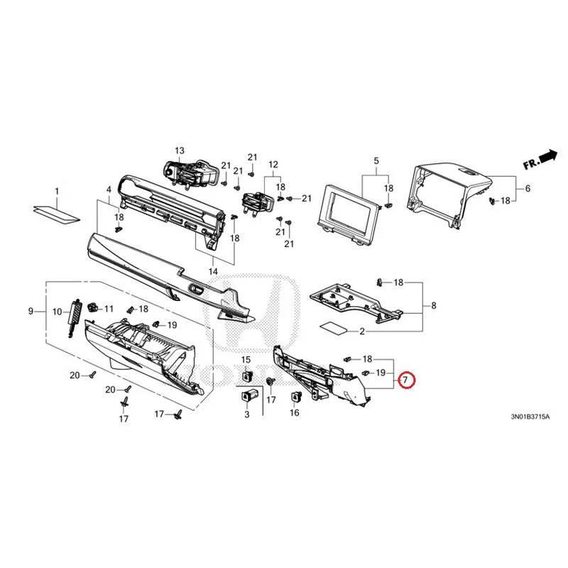 [NEW] JDM HONDA VEZEL e:HEV RV5 2021 Instrument panel garnish (passenger side) GENUINE OEM - Image 5