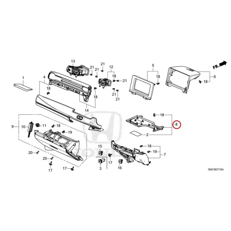 [NEW] JDM HONDA VEZEL e:HEV RV5 2021 Instrument panel garnish (passenger side) GENUINE OEM - Image 6