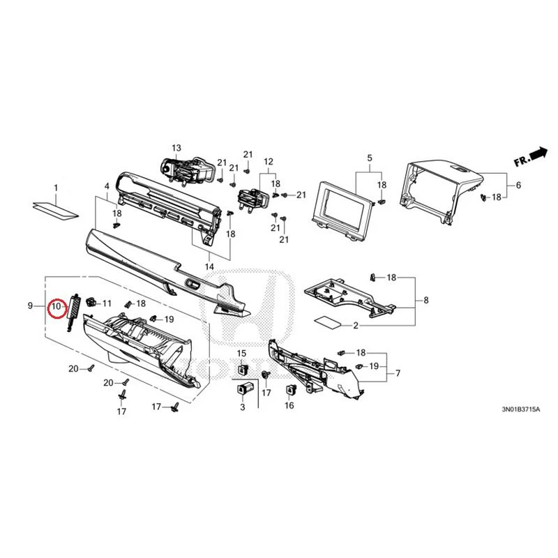 [NEW] JDM HONDA VEZEL e:HEV RV5 2021 Instrument panel garnish (passenger side) GENUINE OEM - Image 8
