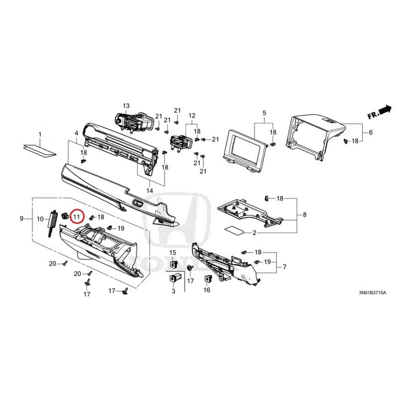 [NEW] JDM HONDA VEZEL e:HEV RV5 2021 Instrument panel garnish (passenger side) GENUINE OEM - Image 9