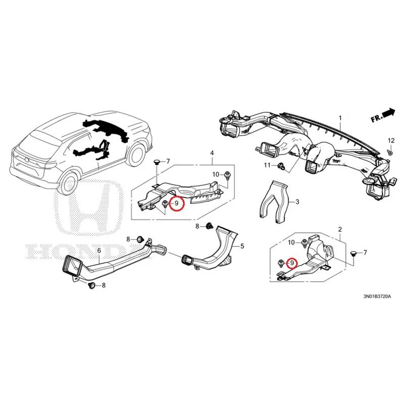 [NEW] JDM HONDA VEZEL e:HEV RV5 2021 Duct GENUINE OEM - Image 10