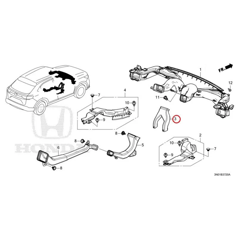 [NEW] JDM HONDA VEZEL e:HEV RV5 2021 Duct GENUINE OEM - Image 4