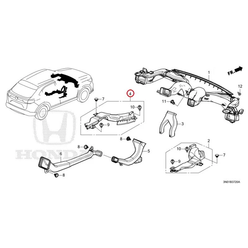 [NEW] JDM HONDA VEZEL e:HEV RV5 2021 Duct GENUINE OEM - Image 5