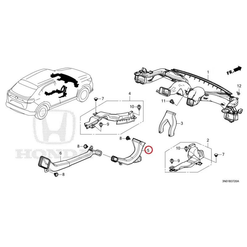 [NEW] JDM HONDA VEZEL e:HEV RV5 2021 Duct GENUINE OEM - Image 6
