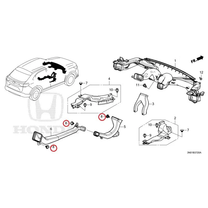 [NEW] JDM HONDA VEZEL e:HEV RV5 2021 Duct GENUINE OEM - Image 9