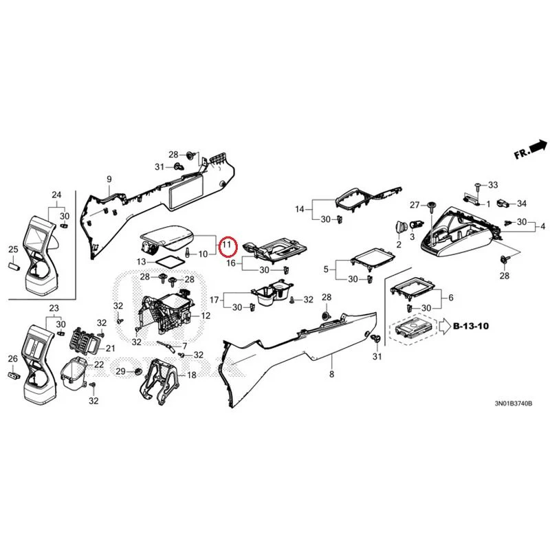 [NEW] JDM HONDA VEZEL e:HEV RV5 2021 Console GENUINE OEM - Image 11