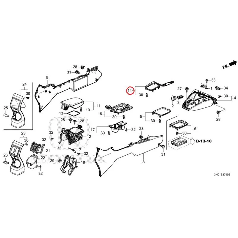 [NEW] JDM HONDA VEZEL e:HEV RV5 2021 Console GENUINE OEM - Image 14