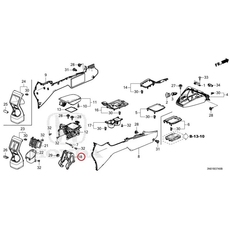 [NEW] JDM HONDA VEZEL e:HEV RV5 2021 Console GENUINE OEM - Image 17