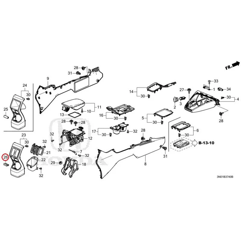 [NEW] JDM HONDA VEZEL e:HEV RV5 2021 Console GENUINE OEM - Image 21