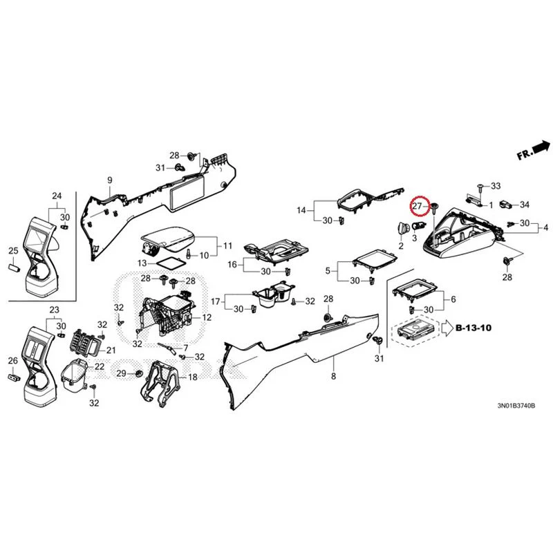 [NEW] JDM HONDA VEZEL e:HEV RV5 2021 Console GENUINE OEM - Image 22