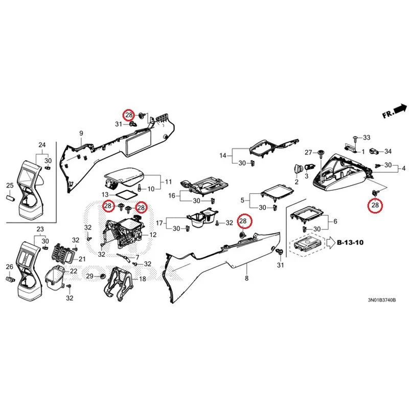 [NEW] JDM HONDA VEZEL e:HEV RV5 2021 Console GENUINE OEM - Image 23