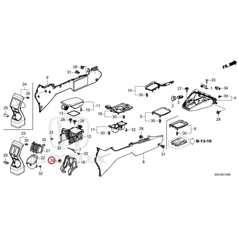 [NEW] JDM HONDA VEZEL e:HEV RV5 2021 Console GENUINE OEM - Image 24