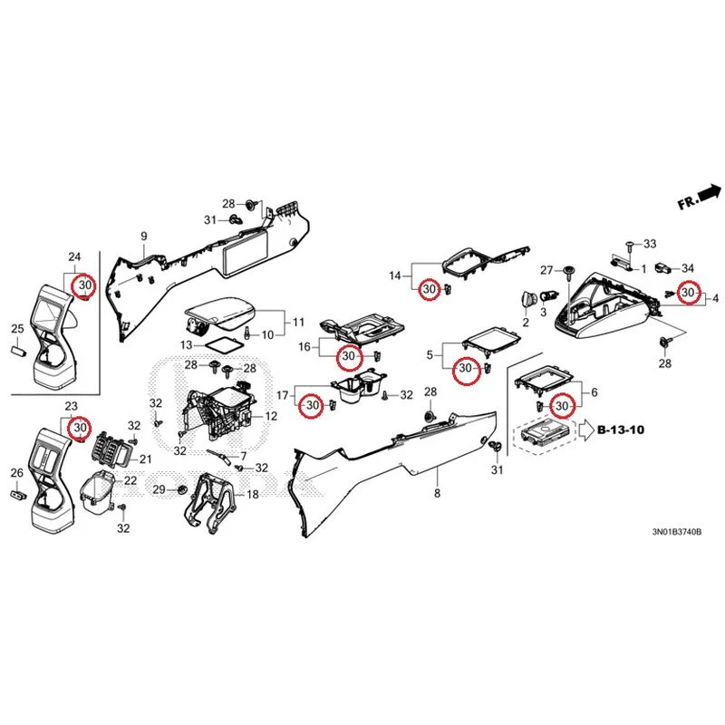 [NEW] JDM HONDA VEZEL e:HEV RV5 2021 Console GENUINE OEM - Image 25