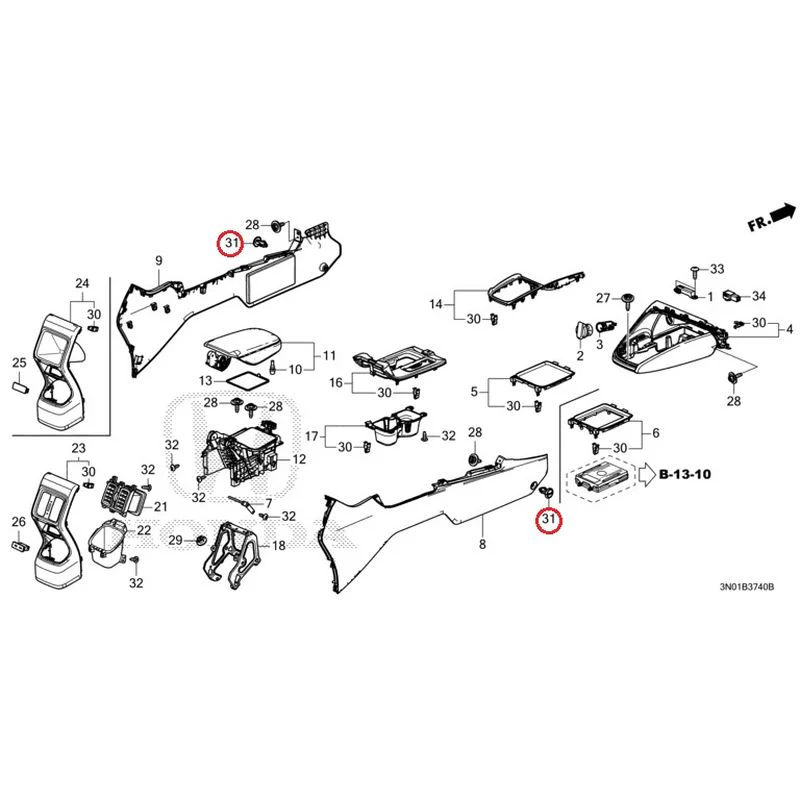 [NEW] JDM HONDA VEZEL e:HEV RV5 2021 Console GENUINE OEM - Image 26