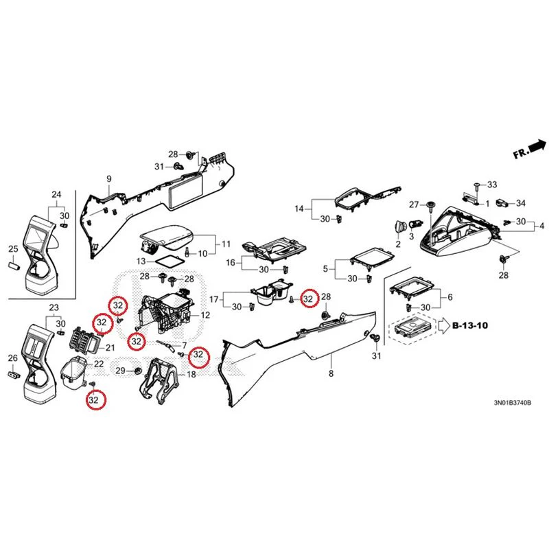 [NEW] JDM HONDA VEZEL e:HEV RV5 2021 Console GENUINE OEM - Image 27
