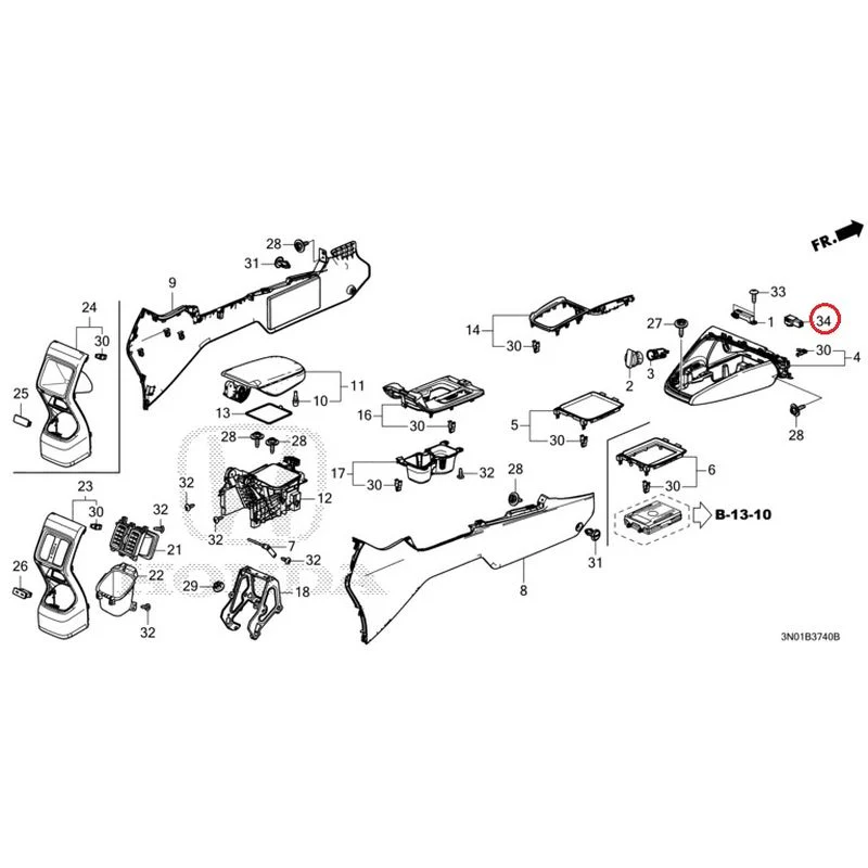 [NEW] JDM HONDA VEZEL e:HEV RV5 2021 Console GENUINE OEM - Image 29