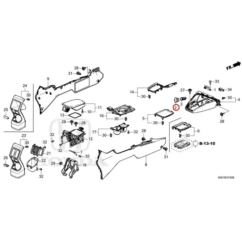 [NEW] JDM HONDA VEZEL e:HEV RV5 2021 Console GENUINE OEM - Image 3