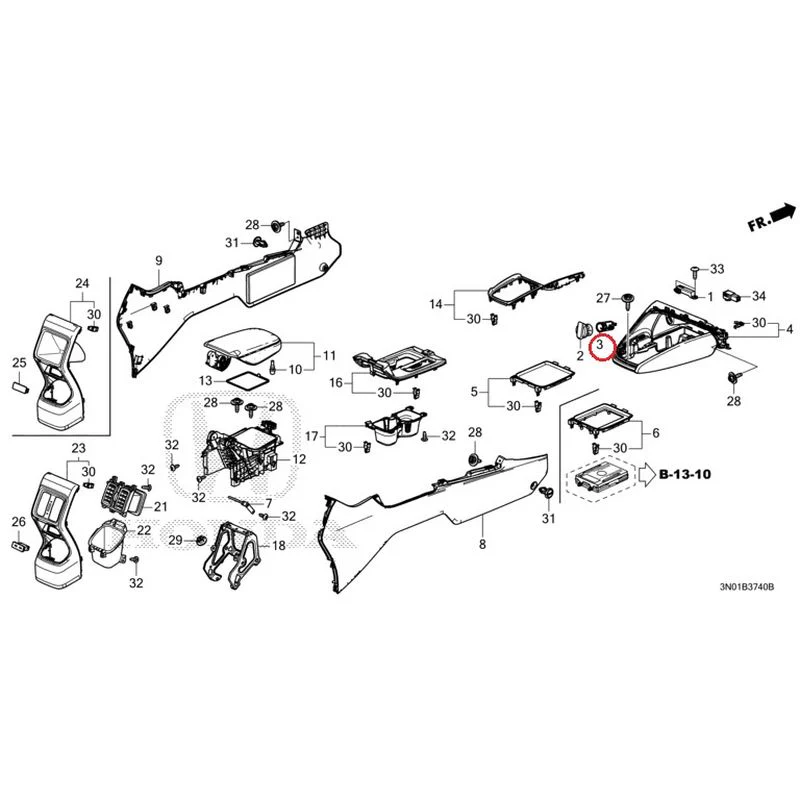 [NEW] JDM HONDA VEZEL e:HEV RV5 2021 Console GENUINE OEM - Image 4