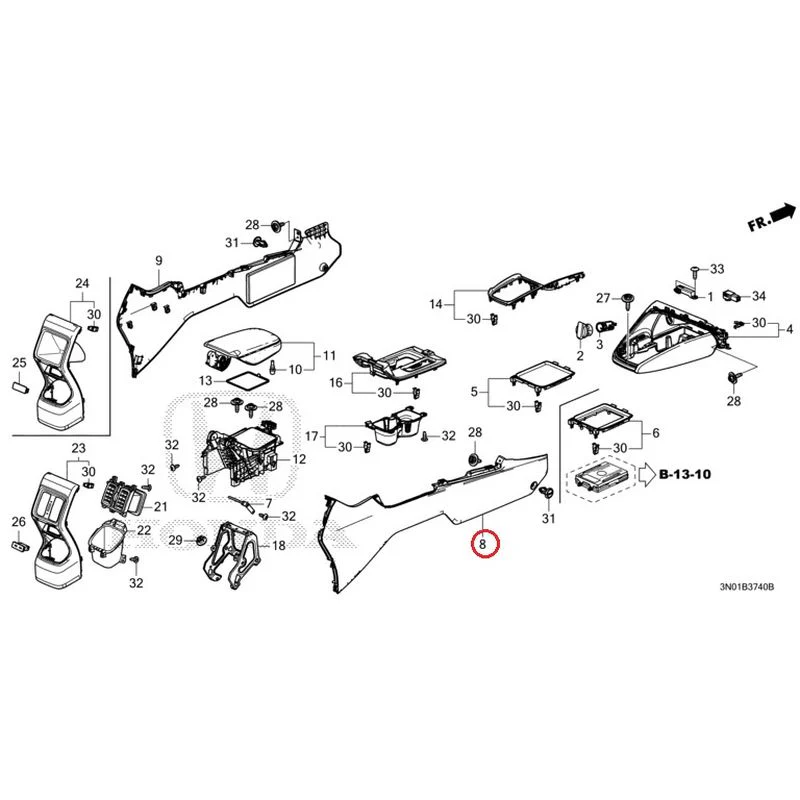 [NEW] JDM HONDA VEZEL e:HEV RV5 2021 Console GENUINE OEM - Image 8