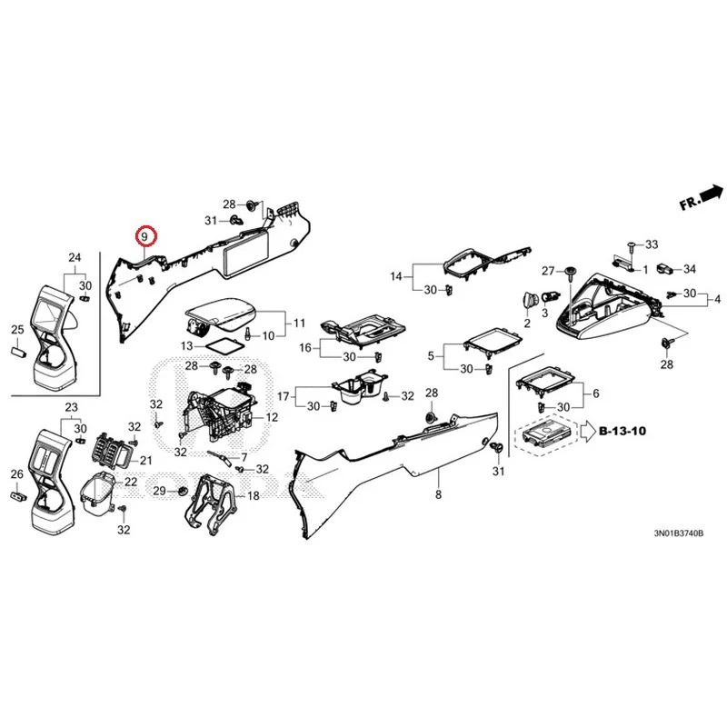 [NEW] JDM HONDA VEZEL e:HEV RV5 2021 Console GENUINE OEM - Image 9