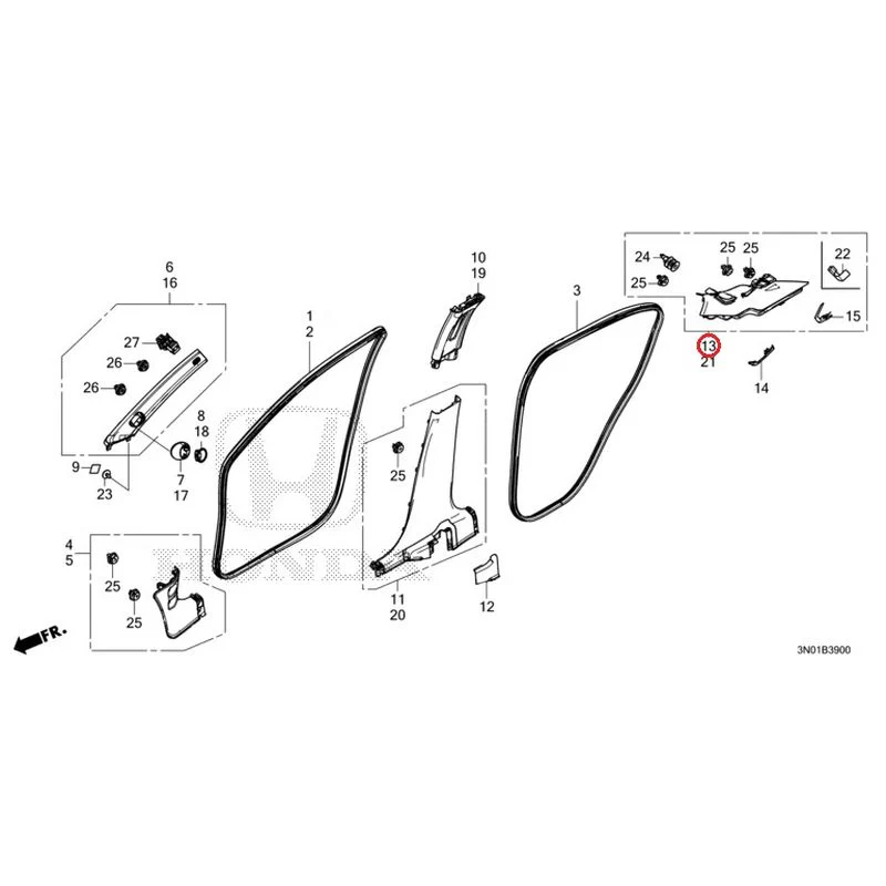 [NEW] JDM HONDA VEZEL e:HEV RV5 2021 Pillar Garnish GENUINE OEM - Image 15