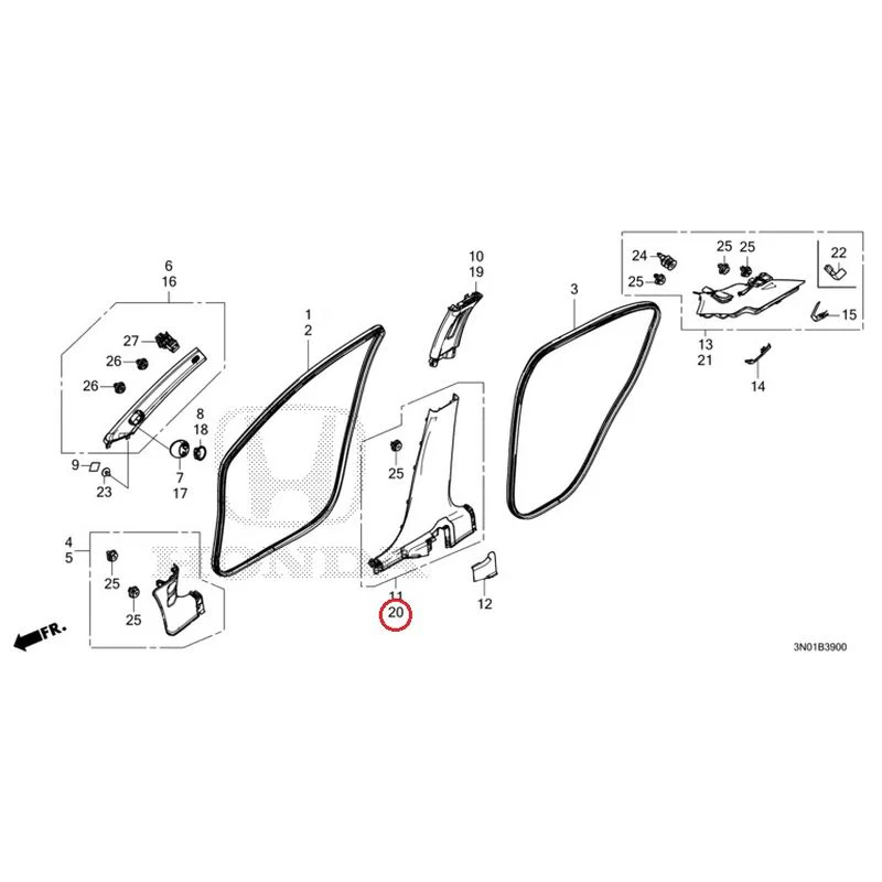 [NEW] JDM HONDA VEZEL e:HEV RV5 2021 Pillar Garnish GENUINE OEM - Image 23
