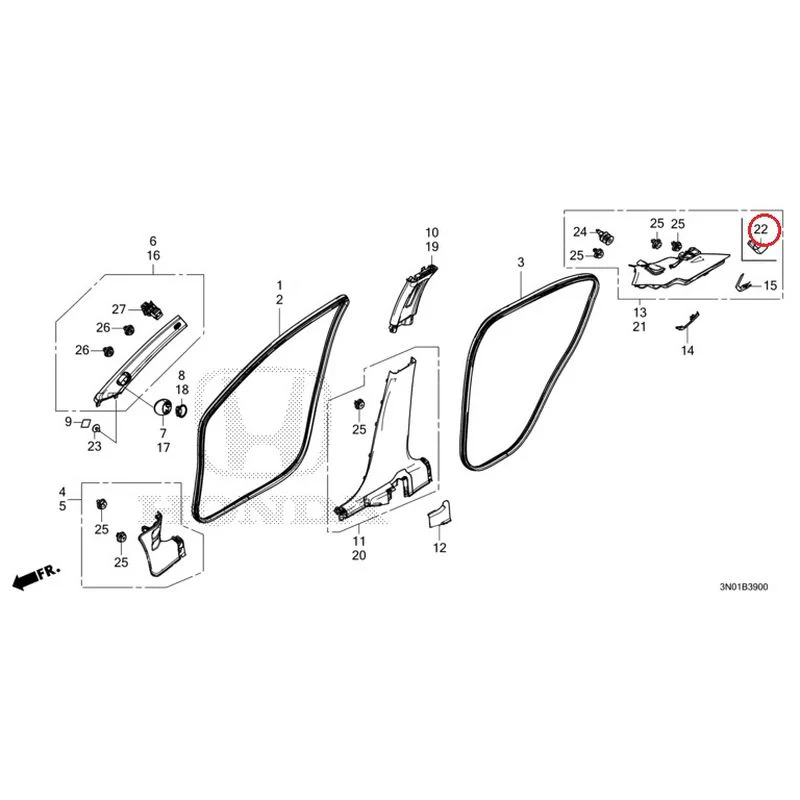 [NEW] JDM HONDA VEZEL e:HEV RV5 2021 Pillar Garnish GENUINE OEM - Image 25