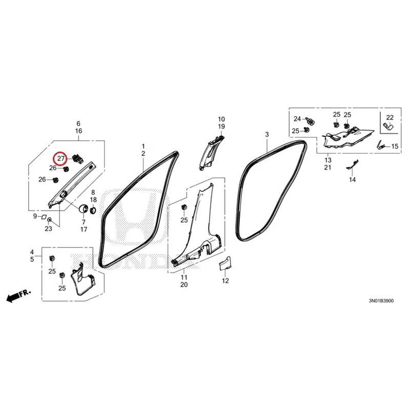 [NEW] JDM HONDA VEZEL e:HEV RV5 2021 Pillar Garnish GENUINE OEM - Image 30