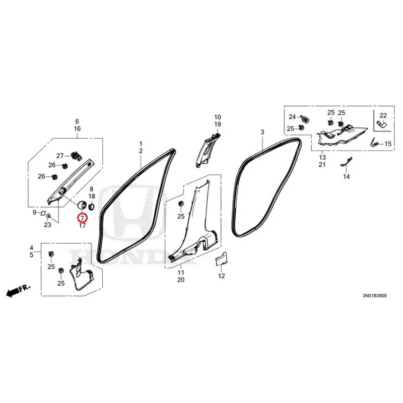 [NEW] JDM HONDA VEZEL e:HEV RV5 2021 Pillar Garnish GENUINE OEM - Image 9