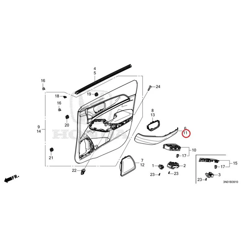[NEW] JDM HONDA VEZEL e:HEV RV5 2021 Front Door Lining GENUINE OEM - Image 12