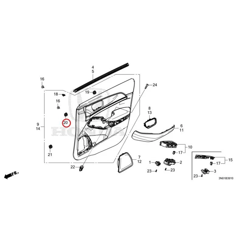 [NEW] JDM HONDA VEZEL e:HEV RV5 2021 Front Door Lining GENUINE OEM - Image 21