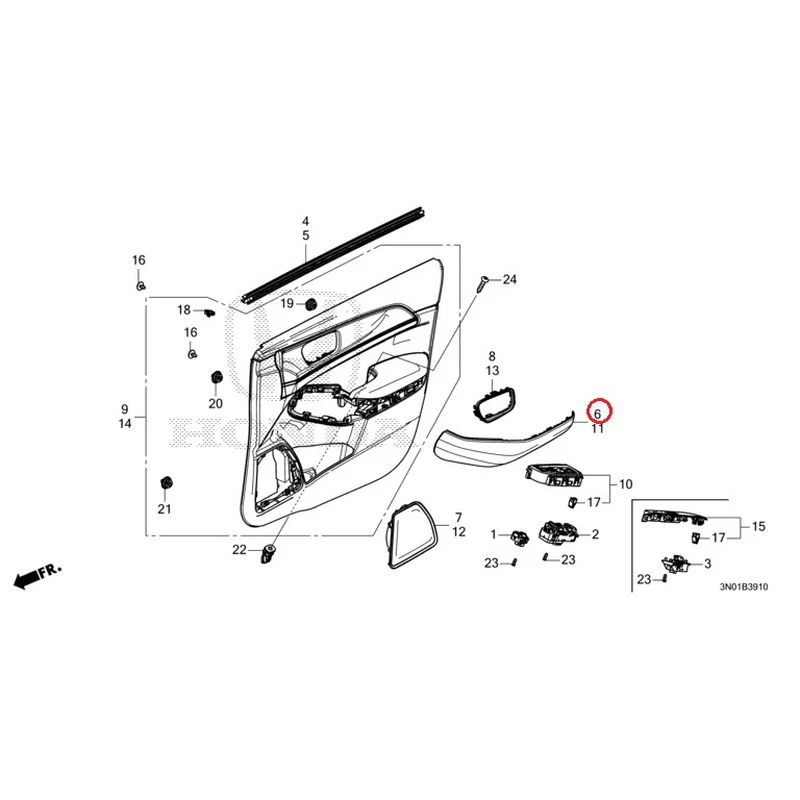 [NEW] JDM HONDA VEZEL e:HEV RV5 2021 Front Door Lining GENUINE OEM - Image 7